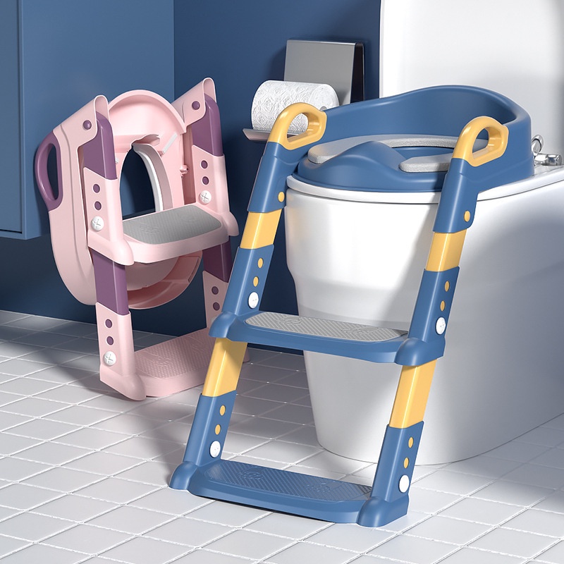 Bồn cầu thu nhỏ bệ vệ sinh có thang đi vệ sinh cho bé an toàn có đệm lót