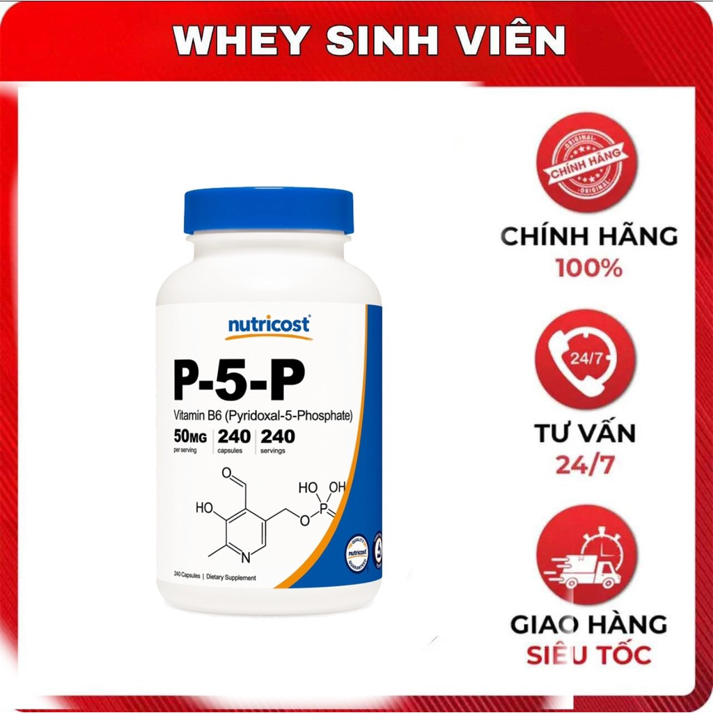 Thực phẩm bổ sung thể hình Nutricost P5P Vitamin B6 50mg, 240 Viên
