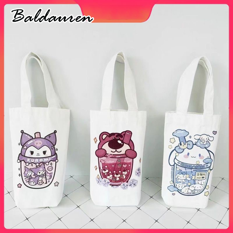 BALDAUREN พร้อมไหม ถุงผ้าใบของเหยือกน้ำเย็นชาของความสะดวกสบายน่ารักชานม ราคา 10 บาท*ส่งฟรี