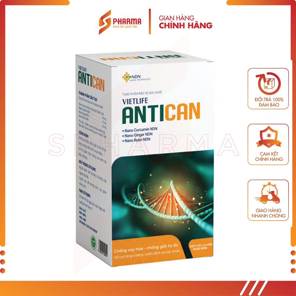 Viên uống nano ANTICAN Vietlife - Chống ôxi hóa, tăng cường miễn dịch và sức khỏe [CHÍNH HÃNG]