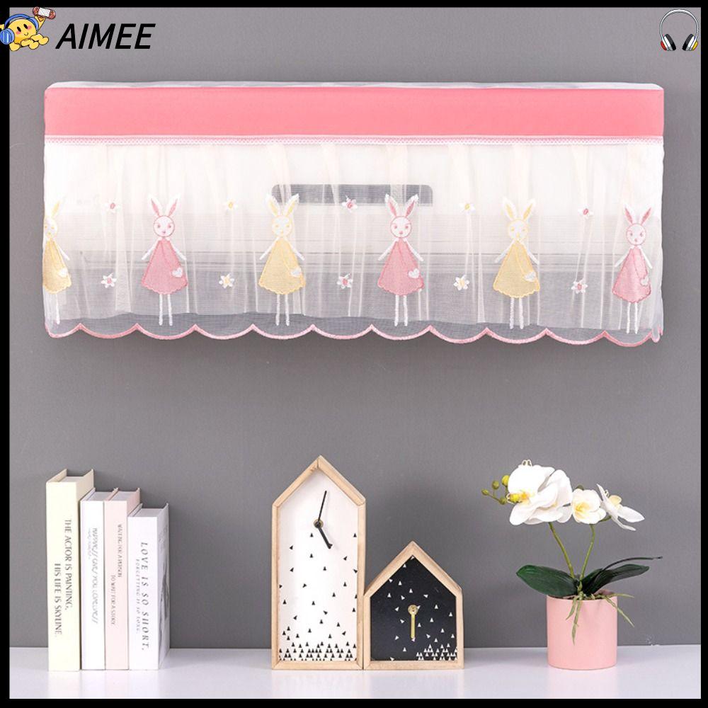 AIMEE Chống bụi Bọc bụi điều hòa Có thể giặt Gắn tường Rèm chống gió Tiện lợi In hình gấu hoạt hình Vỏ AC Hộ gia đình