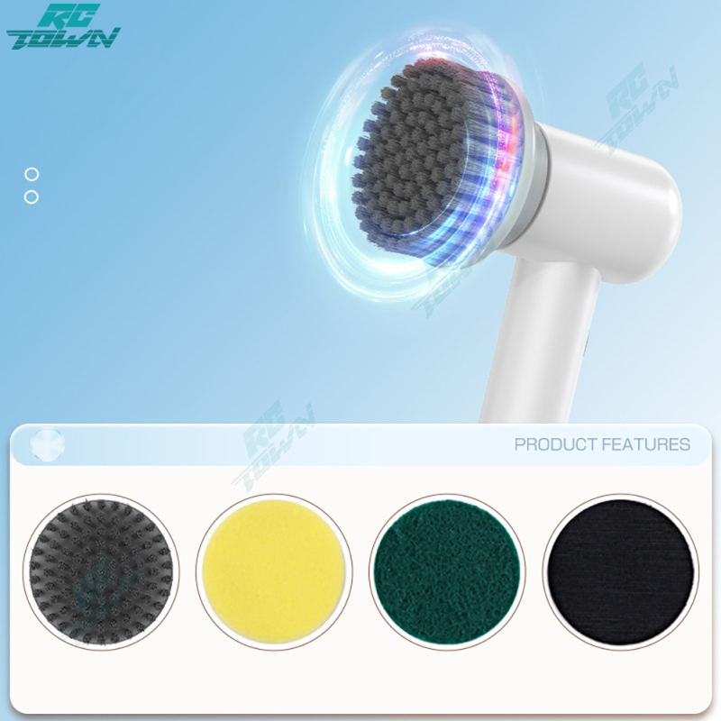 Power Spin Scrubber With 3 Replaceable Cleaning Heads Multifunctional Spin Power Scrubber, Low Noise, Waterproof And Durable, Handheld Power Scrubber For Kitchen, Cars, Bathroom ราคา 475 บาท*ส่งฟรี