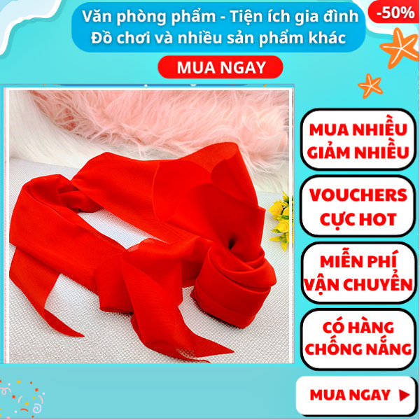 Combo 2 khăn quàng đỏ cho học sinh tiểu học và trung học cơ sở ✔Nguyễn Thùy Store