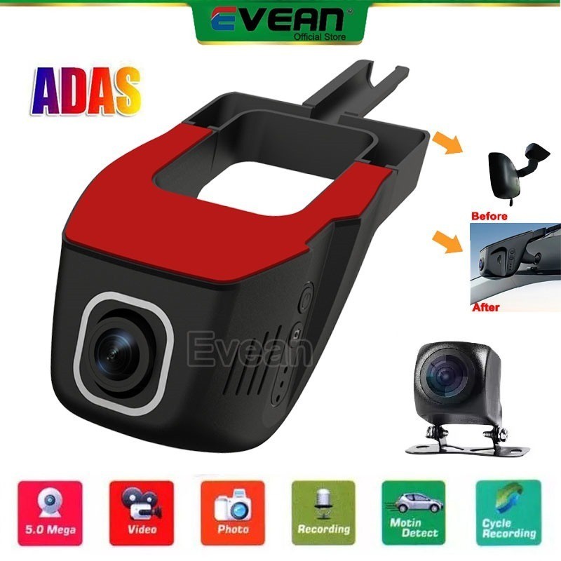  Evean 4K 2160P Camera hành trình xe ô tô USB Wifi Phía Trước Camera DVR 2 Ống Kính Máy Ghi nhìn trong đêm ghi lặp Máy Ảnh Với ADAS Cho Android Máy Nghe Nhạc 