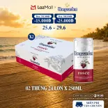 Combo 2 Thùng 24 Lon Bia Hoegaarden Rosée (250ml/lon) - Sản Phẩm Mới