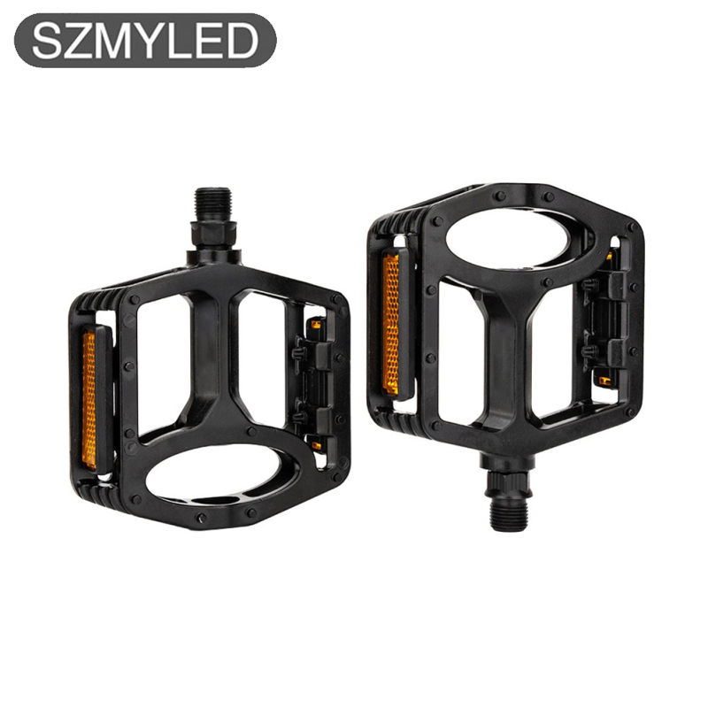 Road Bike Pedals, Platform Bicycle Flat Aluminum Alloy Pedals, With Anti-Skid Nails, Reflector, Flexible Bicycle Pedals, Bicycle Flat Pedals For Mountain Bike