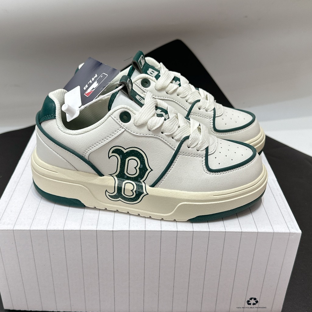 Giày thể thao mlb chunky liner diamond monogram boston red sox d green, giày mlb chữ b xanh lá bản cao cấp full size 36-43