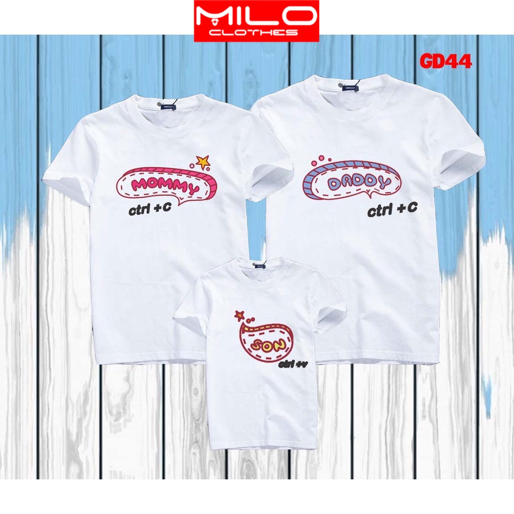 Áo Thun Cặp Đôi Gia Đình 345 Người Đi Chơi Du Lịch Biển In Ctrl C + Ctrl V Dady Mommy Son  - KTQN TS