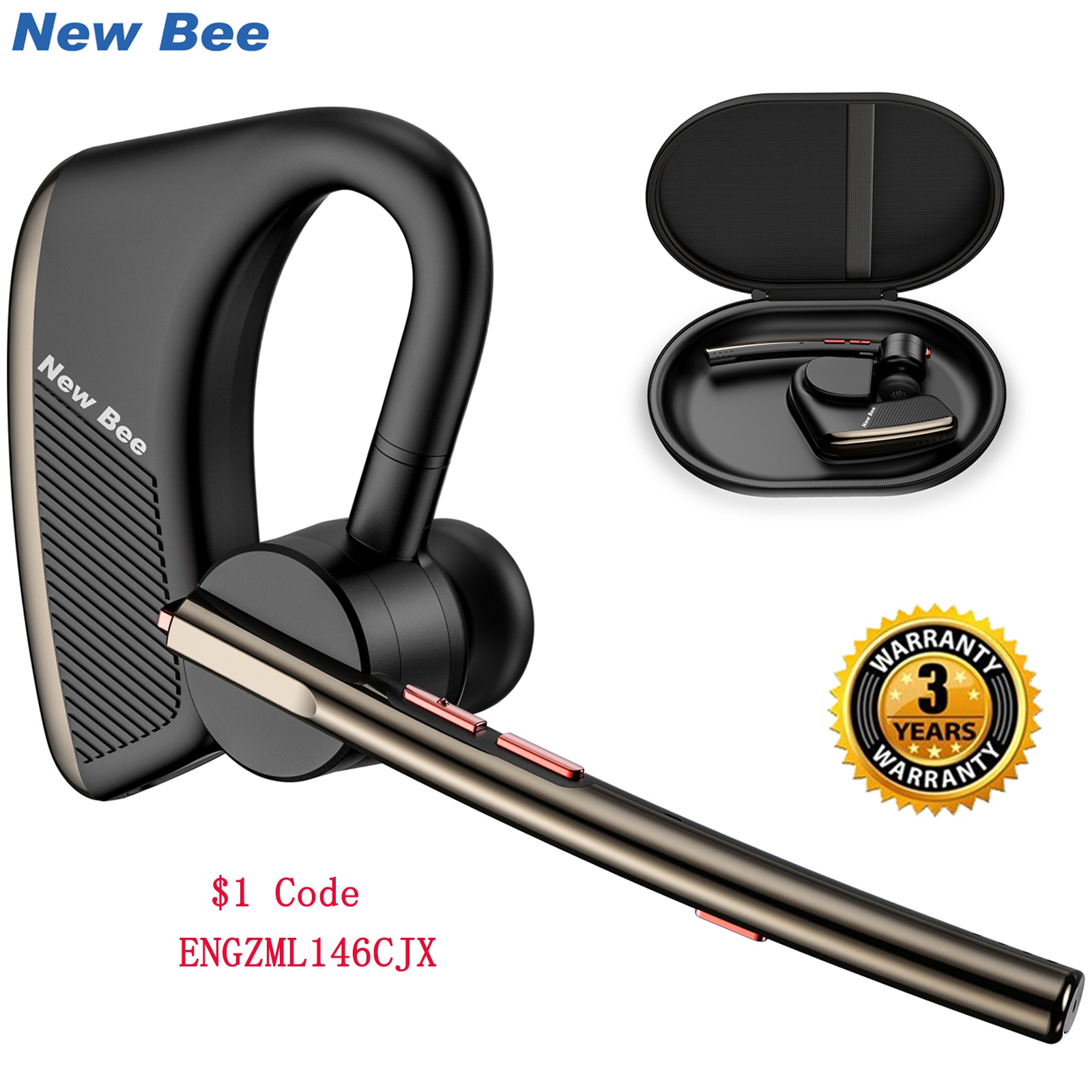 New Bee M50 Tai nghe không dây Bluetooth 5.2 Tai Nghe Headphone Với hai micro Hands-Free Earbuds Cvc8.0 Tiếng Ồn Hủy Bỏ Tai Nghe