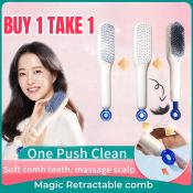 Self-Cleaning Magic Hair Comb - Anti-Static Retractable Brush