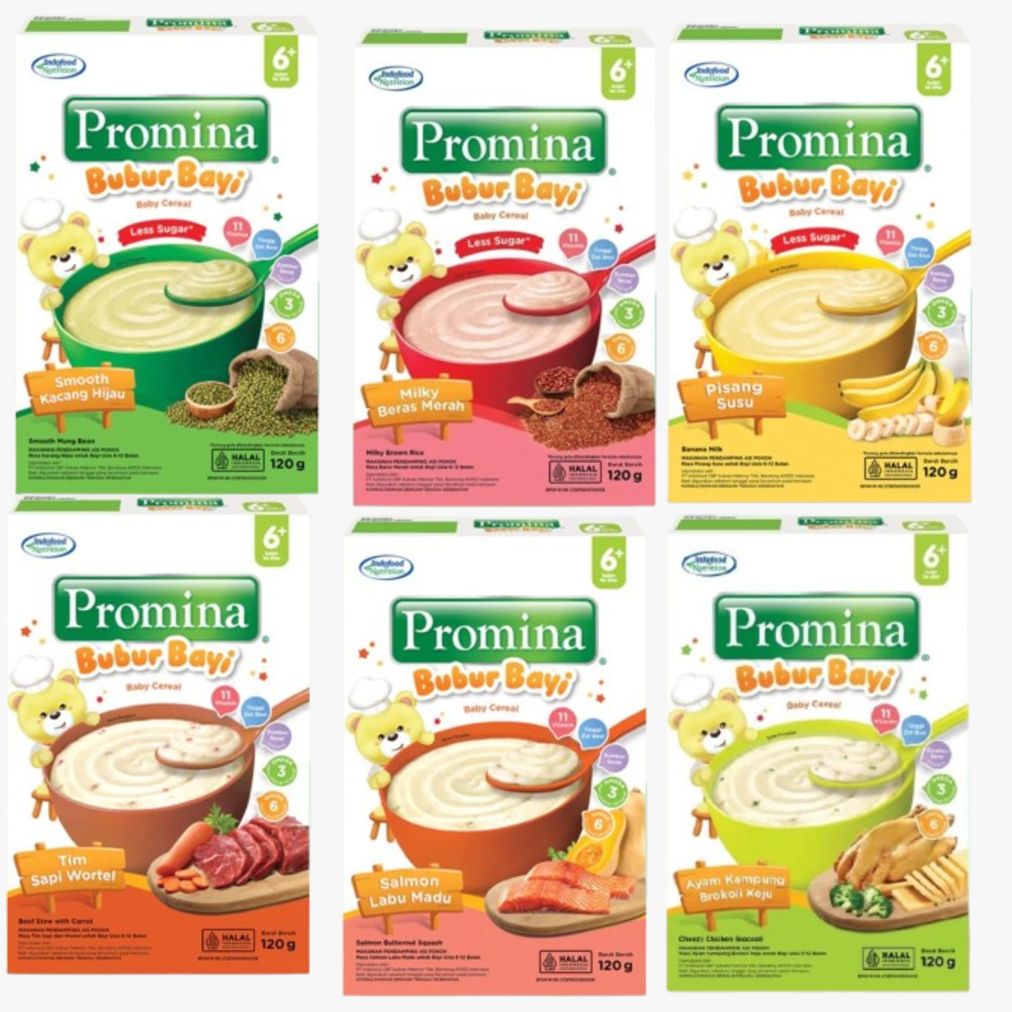 Promina Bubur Bayi 6 bulan+ Kotak 120 Gram ( 6 Varian)