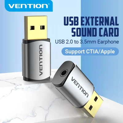 Vention USB Sound Card External USB Audio Interface Soundcard Adapter 3.5mm For Laptop PS4 Headset Sound Card USB