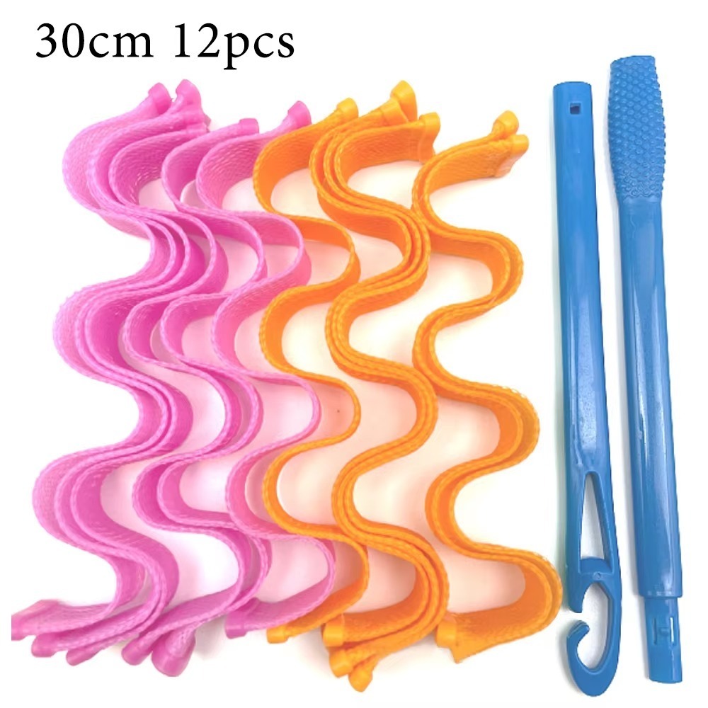 BUCHE Thanh uốn tóc Máy uốn tóc không  Máy tạo hình sóng Dụng cụ tạo kiểu tóc Thanh uốn  30cm Con lăn tóc không  Dành cho Nữ - 2