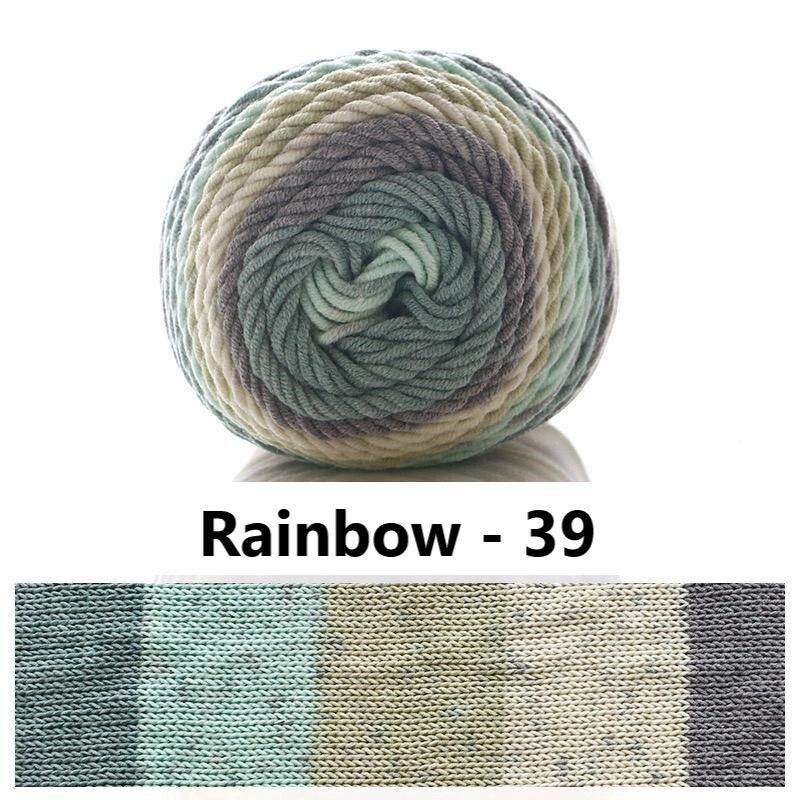 Benang Kait Rainbow Benang Pelangi Rainbow Yarn Cotton Milk Cotton 5股彩虹色牛奶棉线 DIY Bg Accessories Crochet & Knitting