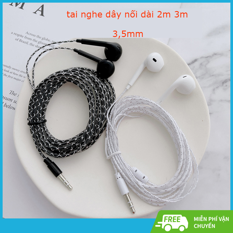 tai nghe nhét tai Giắc cắm 3,5mm 2/3 mét Dây tai nghe có dây dài Tai nghe Neo phát sóng trực tiếp trò chơi máy tính card âm thanh giám sát ghi âm tai nghe bass nặng