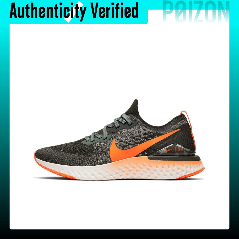 รองเท้าวิ่ง รองเท้ากีฬาออกกำลังกาย Nike Epic React Flyknit 2 ผู้ชาย Low-top สีดำสีขาวสีส้ม CJ7794-381 ราคา 26,497 บาท*ส่งฟรี