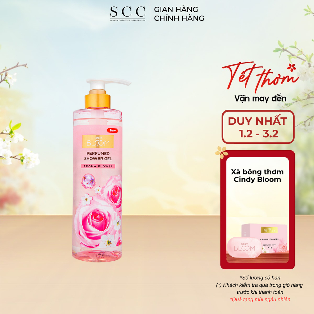 Sữa Tắm Hương Nước Hoa Cindy Bloom Aroma Flower Ngọt Ngào Nữ Tính 640g