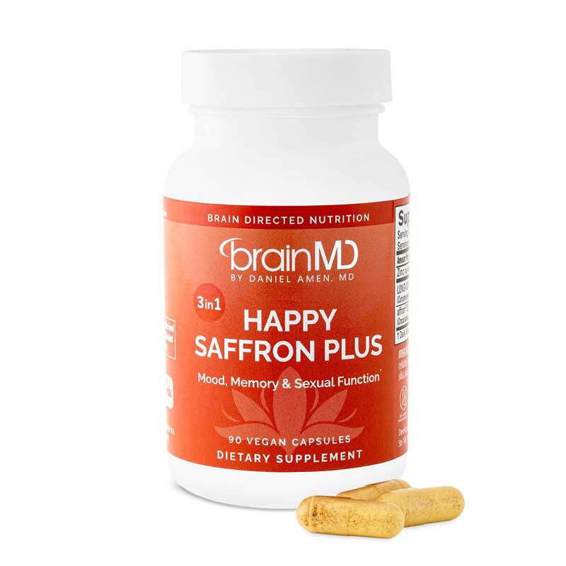 BrainMD Happy Saffron Plus|#1 công thức giúp bạn khỏe mạnh hạnh phúc hơn - Không chứa gluten, sữa và trứng