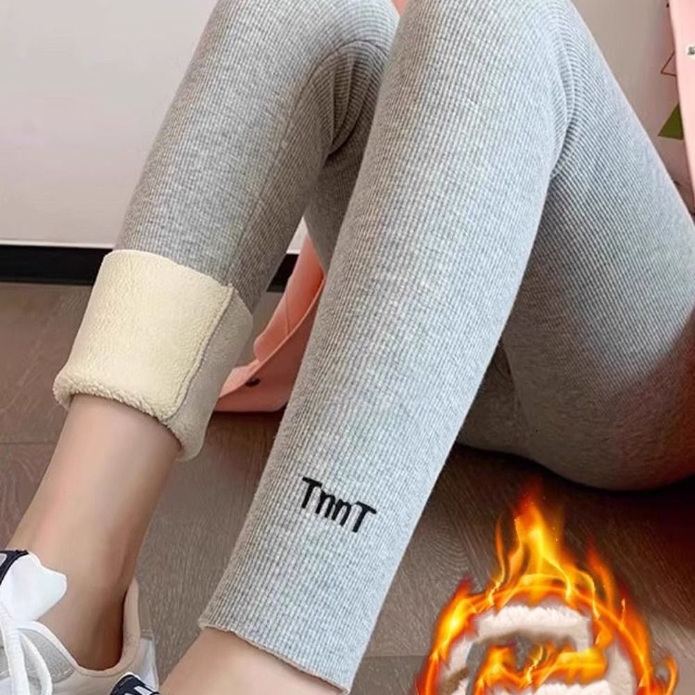 SEASON Dày Quần legging vải Lông Mùa Đông Lông cừu Nhung Quần legging nữ Ấm áp Màu trơn Quần legging cạp cao Nữ
