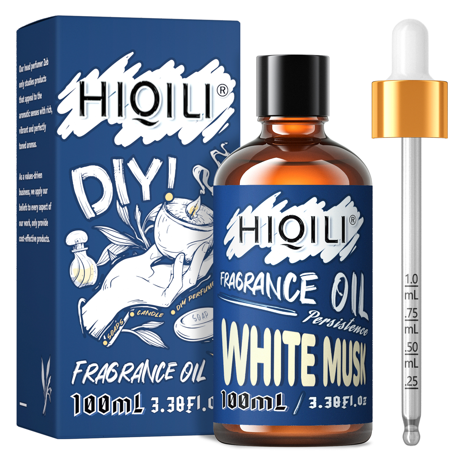 new HIQILI 100ML White Musk Fragrance Oil for Diffuser, Humidifier, Candle Soap Making, Massage, Gifts, DIY Product