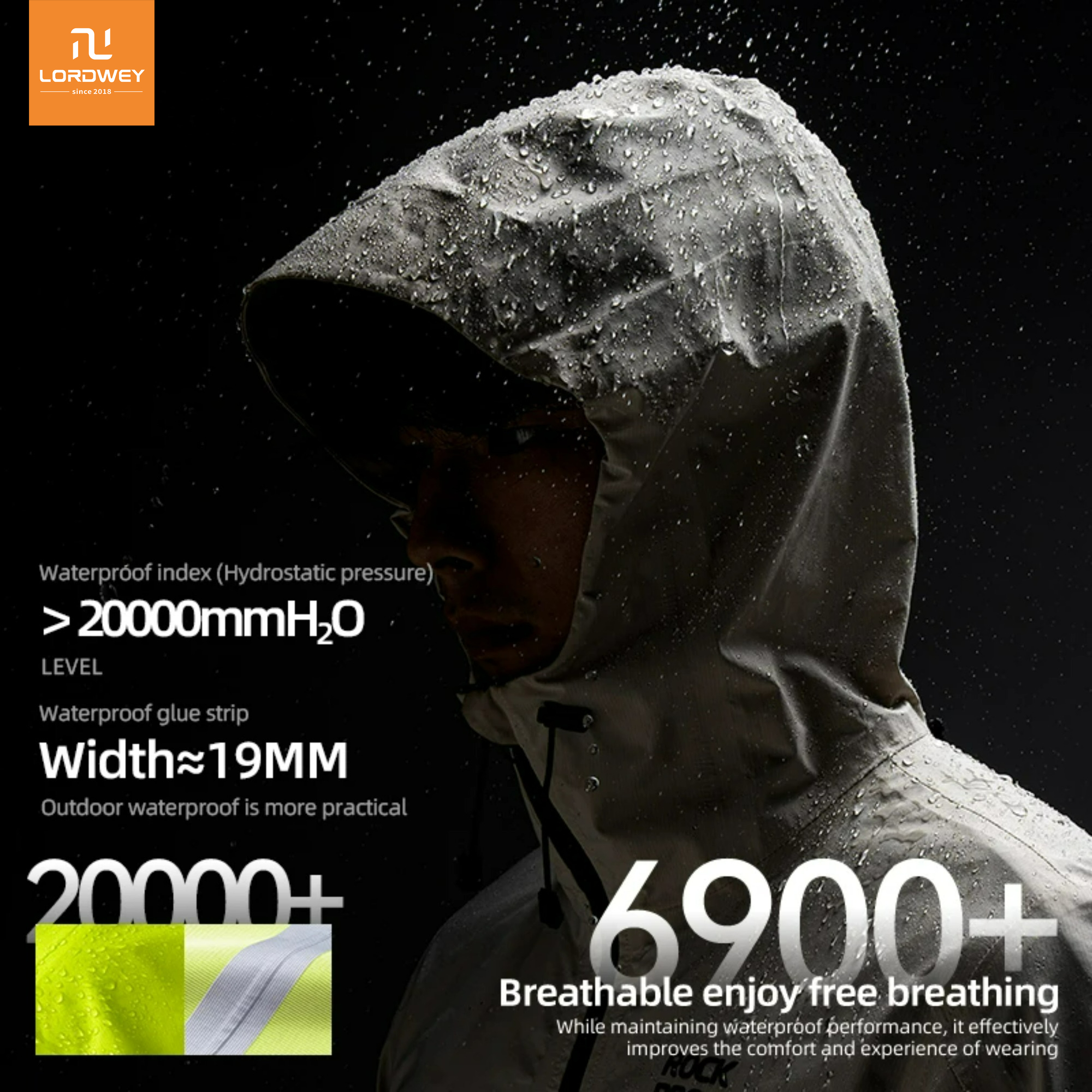 LORDWEY & ROCKBROS Waterproof Cycling Jacket Raincoat Waterproof Breathable Outdoor Sport Windbreaker Cycling Hiking Men Women EUR Size ราคา 6,232 บาท*ส่งฟรี