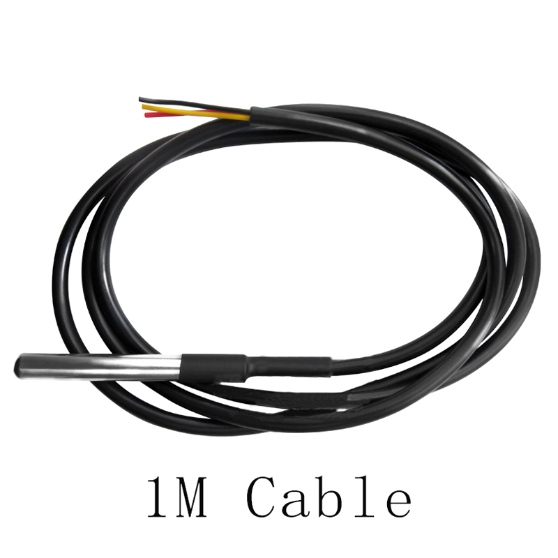 1M 2M 2.5M 3M DS18B20 Waterproof Digital Temperature Probe Temperature Sensor Stainless Steel Probe
