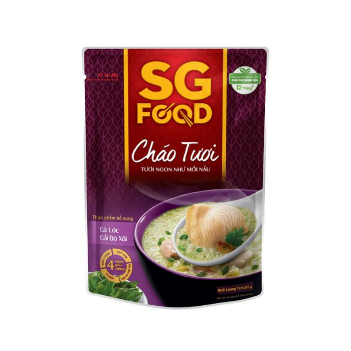 [Co.op Online] - Cháo tươi SG Food cá lóc cải bó xôi gói 270g