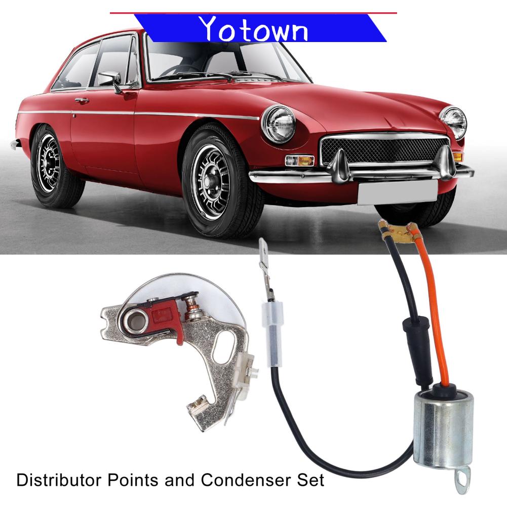 Yotown Điểm phân phối và bộ ngưng tụ Điểm đặt và bộ đánh lửa ngưng tụ Điểm phân phối đánh lửa và bộ ngưng tụ Dễ dàng lắp đặt ABS kim loại cho Lucas Loại 43D4 43D6 45D4 45D6