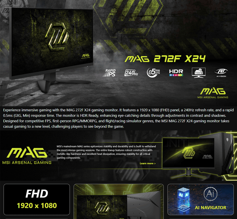 MAG 272F X24 technical feature 1