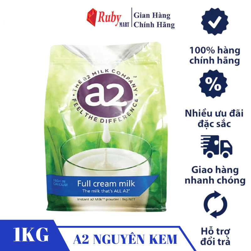 Date T8 24 Sữa Tươi Dạng Bột A2 Nguyên Kem Cho Người Lớn Và Trẻ Em Gói 1Kg