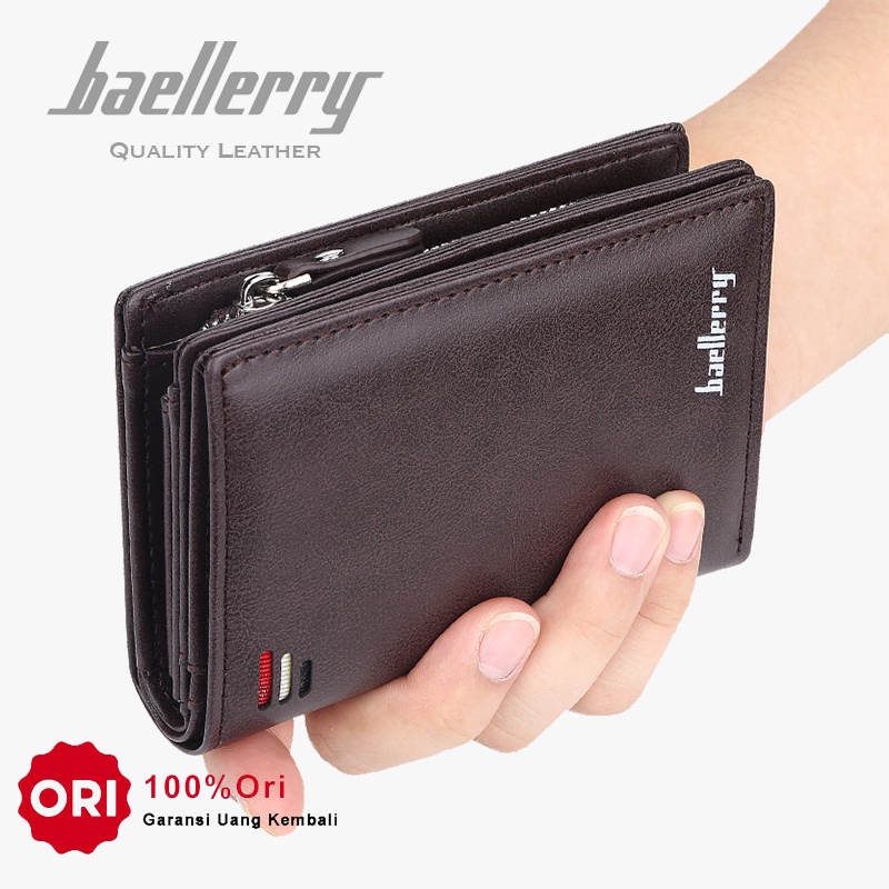 BAELLERRY D3216 Dompet Pria Bahan Kulit PU Leather Premium BAEOS