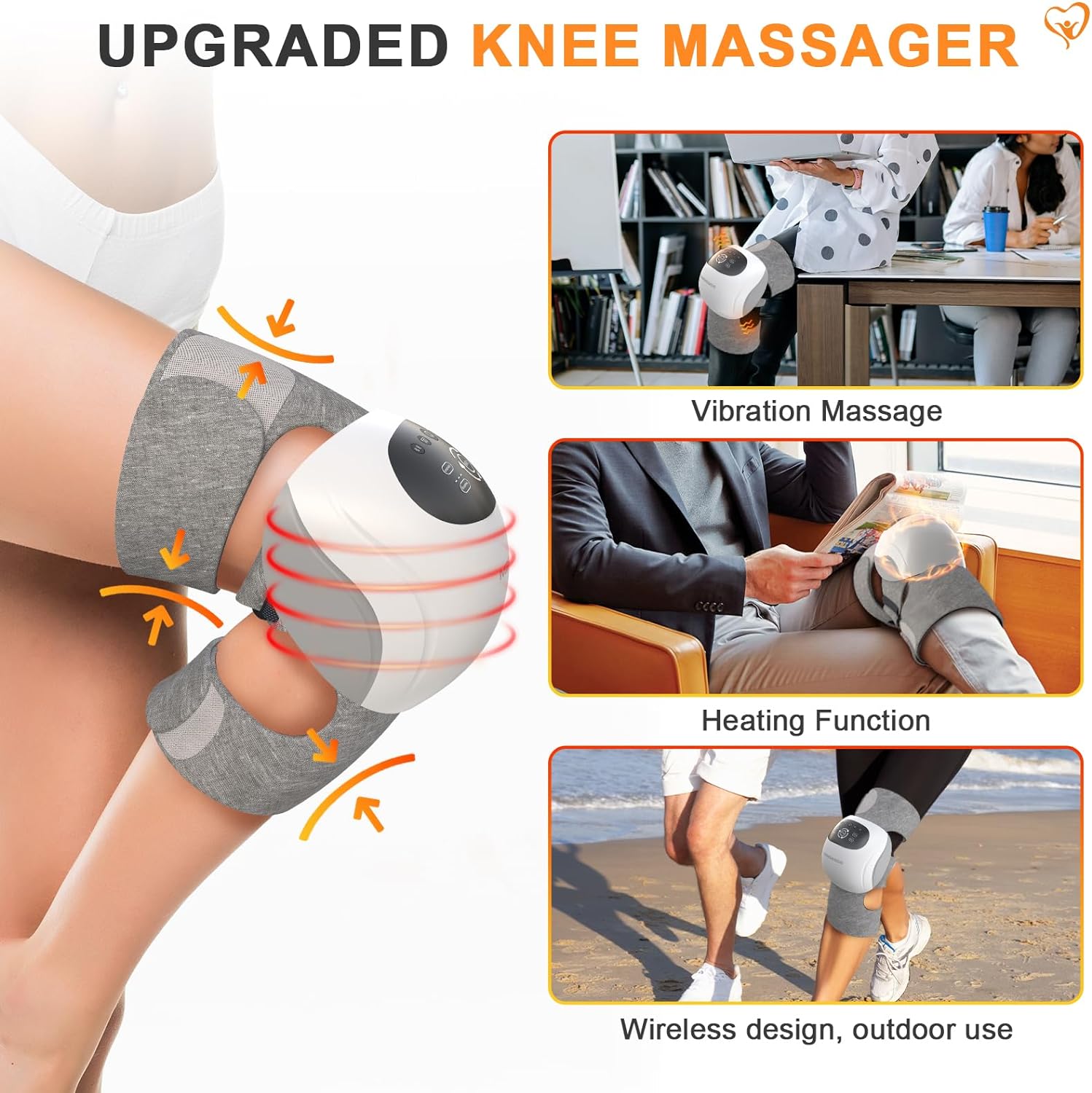 iKeener Wireless Knee Joint Massager, intelligent vibration massage and airbag compression measurement, ergonomic design, rechargeable LED touch screen control panel ราคา 2,044 บาท*ส่งฟรี