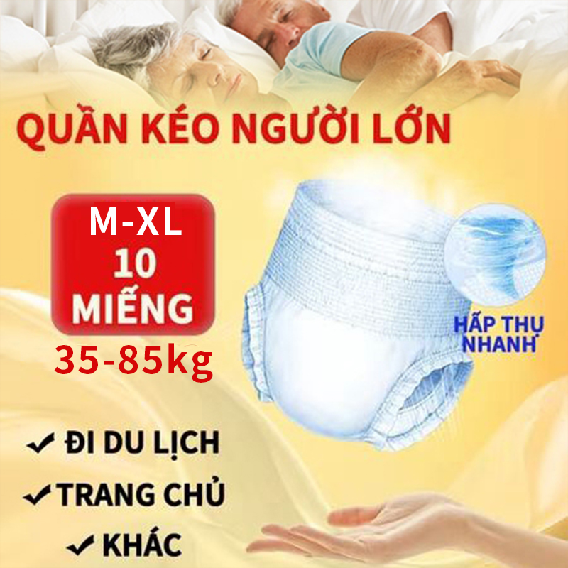   Freeship  Bỉm quần người già AIJIAQI đủ miếng dán quần,35-85Kg,size M L XL  tã bệnh nhân giá rẻ tã lót cho bà bầu 