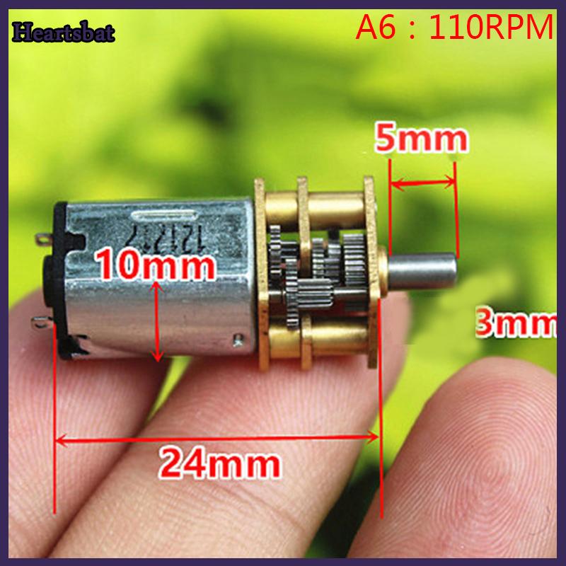 [Heartsbat] Micro N20 Bánh Động Cơ Tốc Độ Chậm Kim Loại Hộp Số Giảm Tốc Động Cơ Điện Tự Làm Đồ Chơi - 3