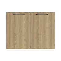 PARAZZO บานซิงค์คู่ WPC ENZO มือจับดำ 80x60 ซม. สี เนเจอรัลโอ๊ค