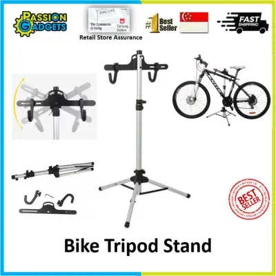 【SG Seller!】Bicycle Repair Stand Bike Tripod Holder Portable Adjustable Maintenance Workstand