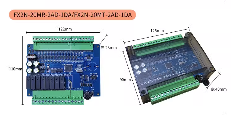 Board Mạch Lập Trình PLC KW FX2N/ KW2N 20MR 12 input 8 Output relay, 2AD/1DA, RS232/MD8/RS485, 24VDC, GX Works2, - 20MR RTC - MẠCH TRẦN