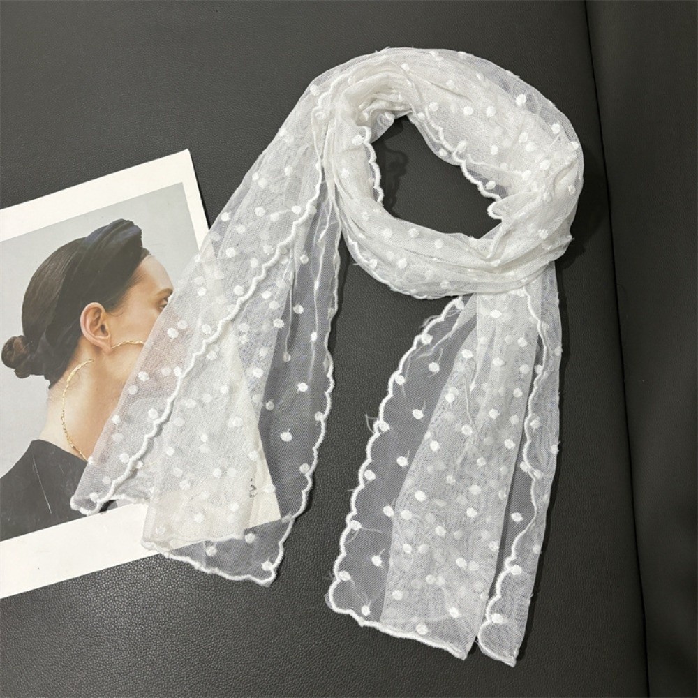 FUDESHE Lưới thoáng khí Khăn ren Hoa thêu Nhẹ Khăn trùm đầu nữ Thanh lịch Dài Khăn choàng chống nắng Phụ nữ - 7
