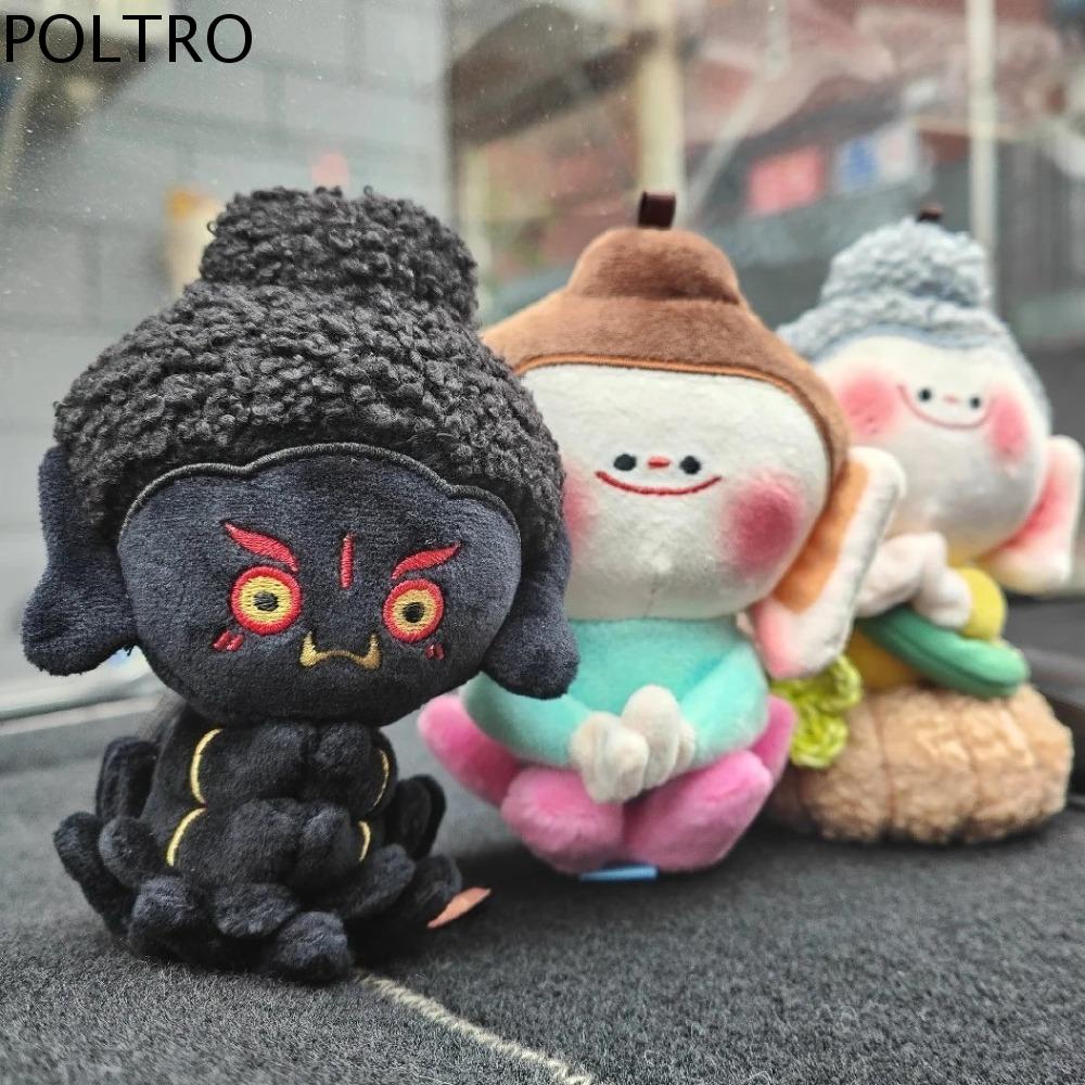 POLTRO Thích ca mâu ni dây chuyền bằng vải nhung lông hình Phật Hoạt hình Nhồi bông Đồ chơi vải nhung lông hình Phật Đáng yêu Mềm Búp bê nhồi bông hình Phật Trang trí ba lô