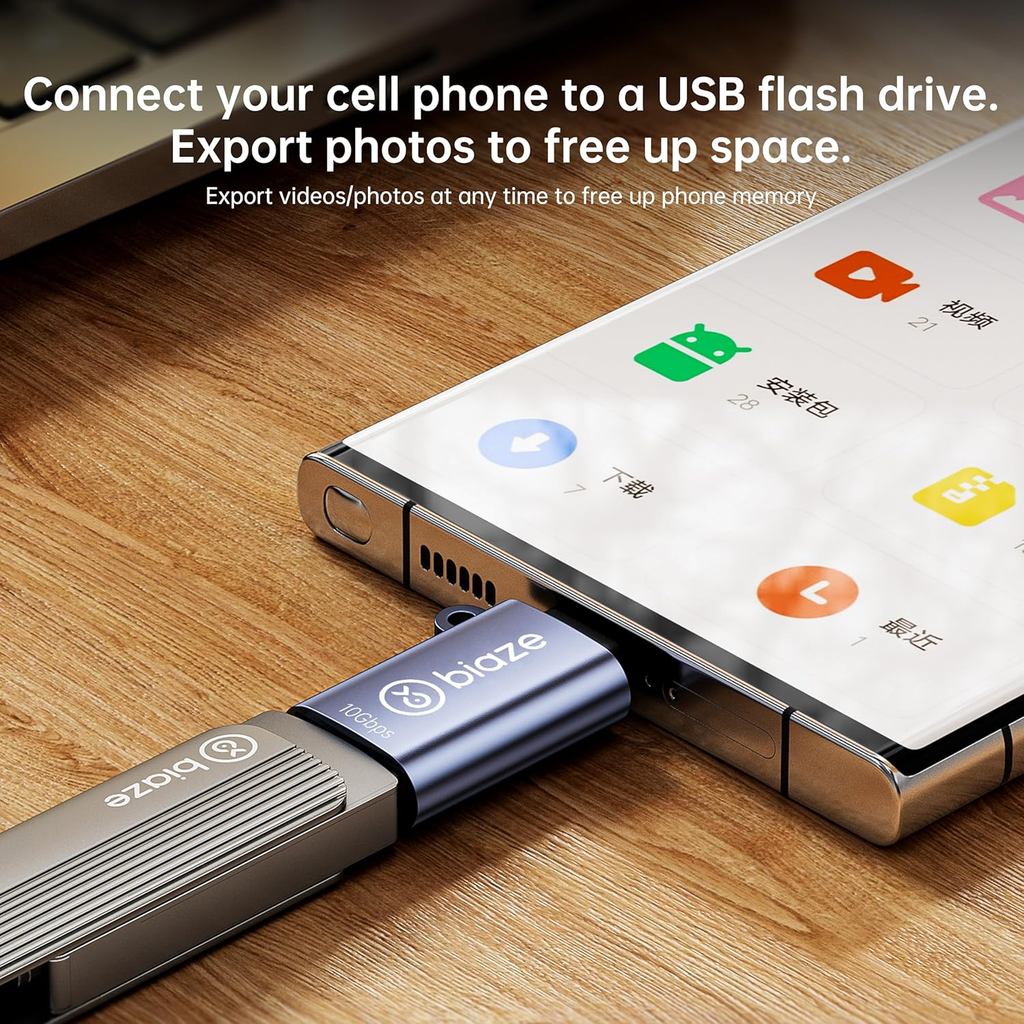 Biaze USB-C Male to USB 3.2 Female Adapter 10Gbps 4