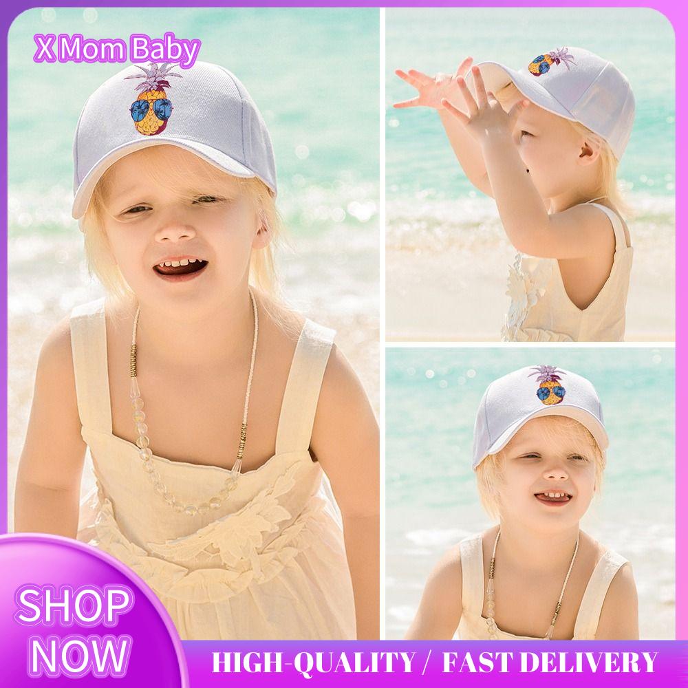 X MOM BABY Kids Hat Flower Printed UV Protection Summer Baby Hat Sun Visor