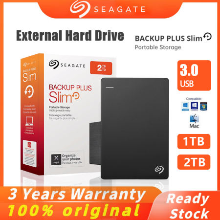 Seagate Backup Plus Slim External Hard Drive (1TB/2TB)