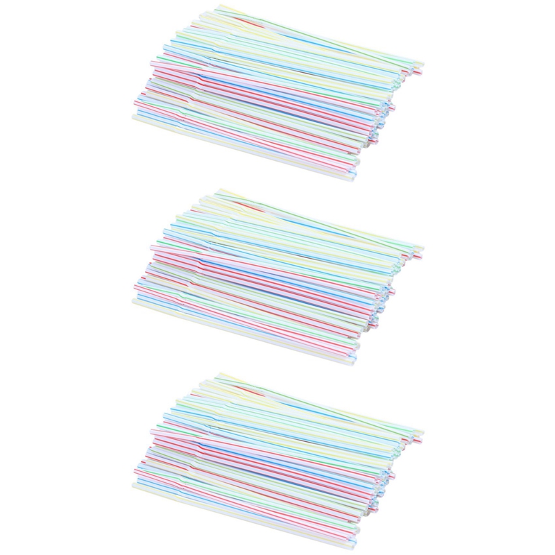 (CEFY) 300Pcs Disposable Flexible Straws Plastic Drinking Supplies