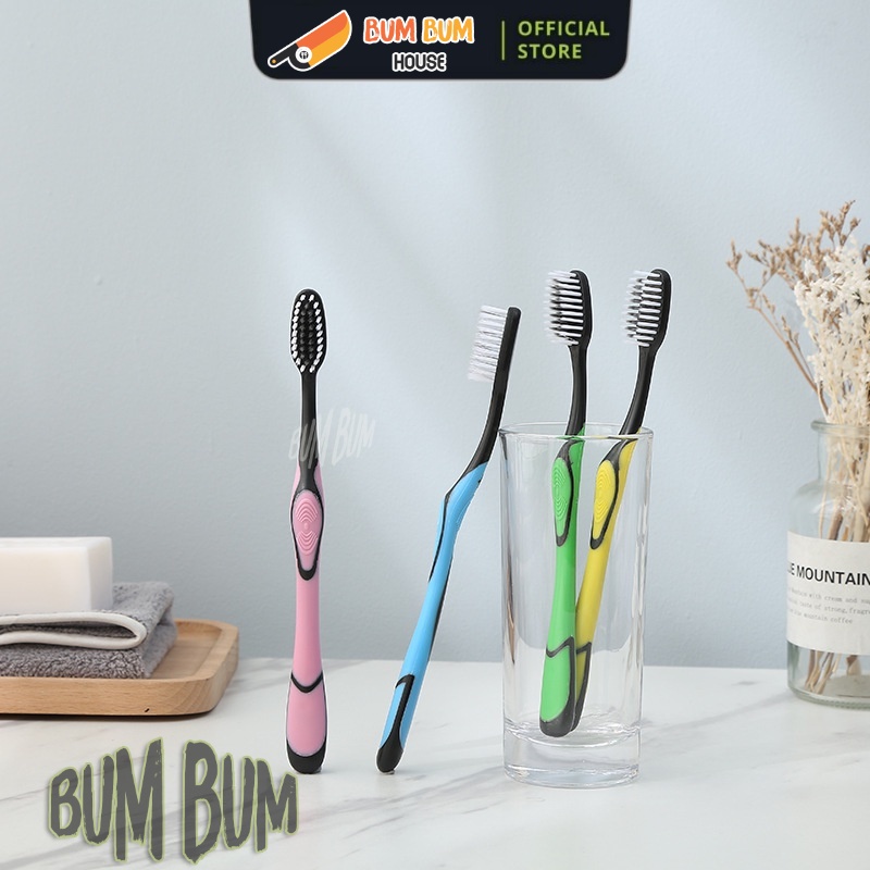 Bàn chải đánh răng Bossi 921 Hàn Quốc, bàn chải đánh răng than tre cao cấp lông mềm - Đồ phòng tắm