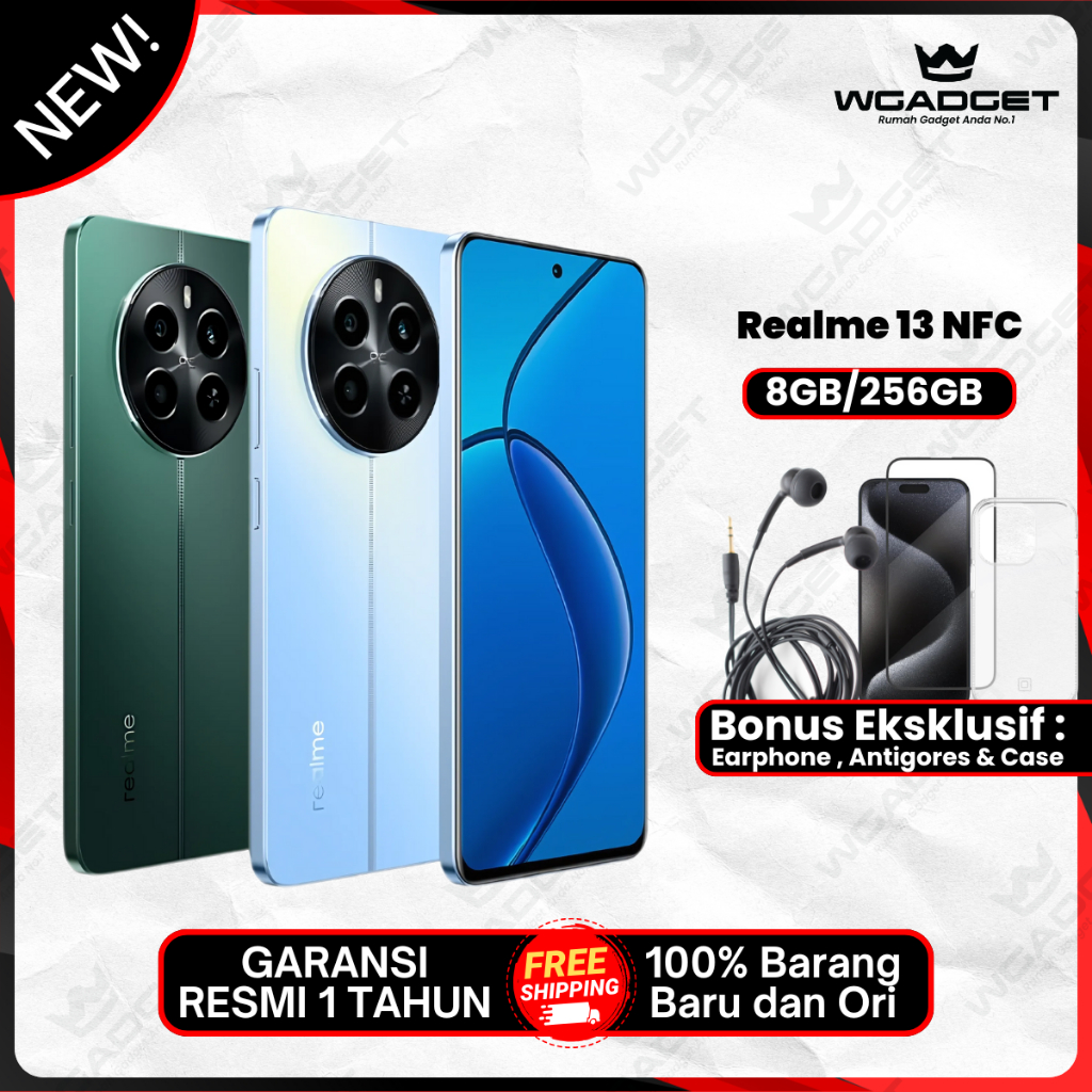 Realme 13 4G [8/256 GB] [8/128 GB] NFC Garansi Resmi Harga  2,999,000 Ringgit*Penghantaran Percuma