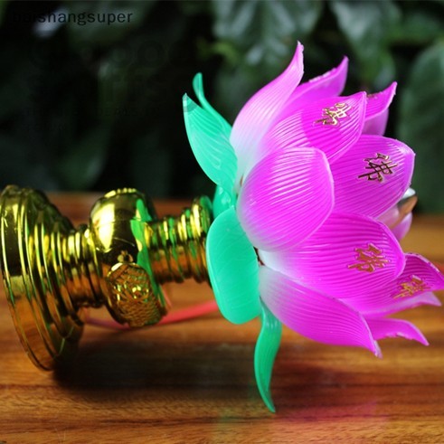 [SG FREE ]1pcs Buddhistic Lotus Lamp Lotus Lamp Desktop Decoration Light Worship Buddhism