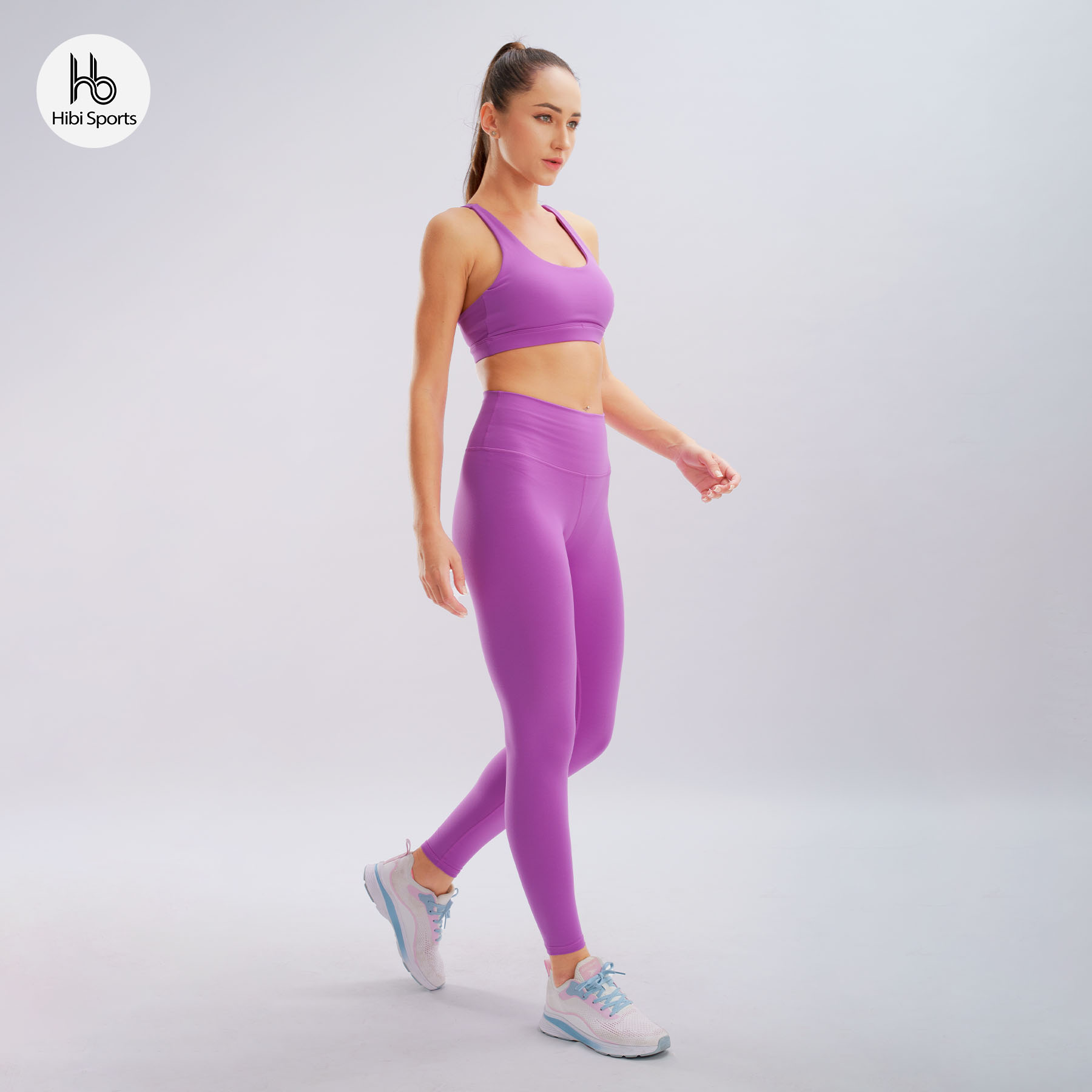 Set đồ tập yoga gym Luxury Hibi Sports H145 4 dây đan VX, size mới