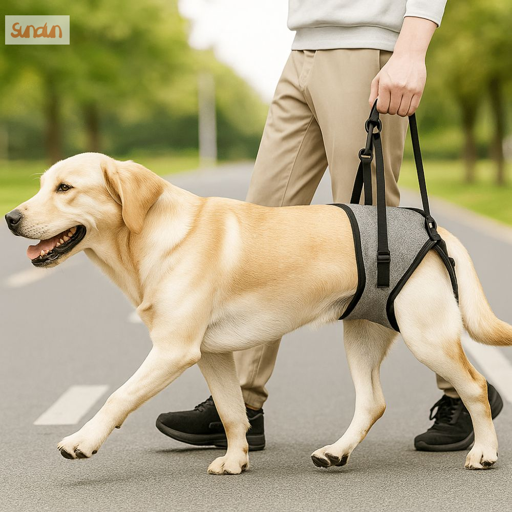 SUNDUN Có thể điều chỉnh Dây đai nâng cho chó Có thể tháo rời Tay cầm chống trượt Hỗ trợ chân sau cho thú cưng Thực tế Thoải mái Dây đai hỗ trợ chân sau Dụng cụ hỗ trợ di chuyển