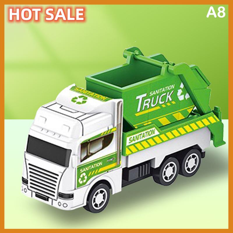 🔥🔥🔥zhonghua1 Đồ chơi trẻ em: Mô hình xe vệ sinh quán tính, xe kéo lùi, xe công binh quân sự, xe cứu hỏa – Đồ chơi bé trai, quà tặng cho trẻ em - 2