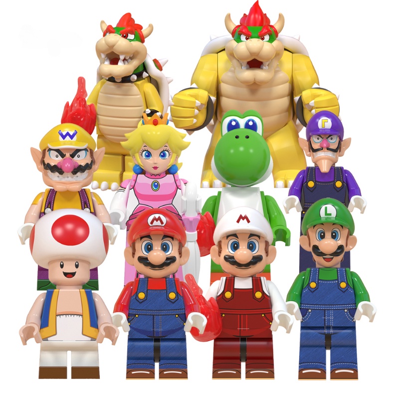 Super Bros Mario Luigi Valio Valluigi Yoshi Kinopio Big Koopa Wario Character Mini Building Blocks Figure Toys Kids Gift ราคา 60 บาท*ส่งฟรี